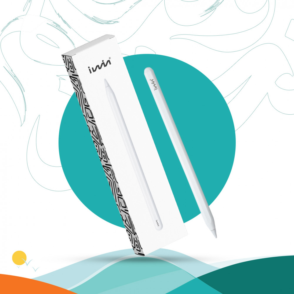 قلم الايباد المطور من iwin يدعم الشحن المغناطيسي - أبيض